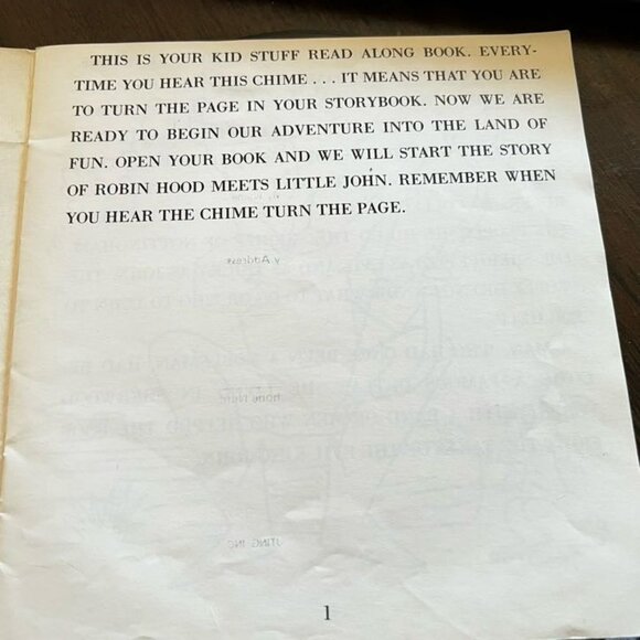 The Story of Robin Hood Meets Little John Kid Stuff Record 45 rpm and Book RARE! - Picture 6 of 8